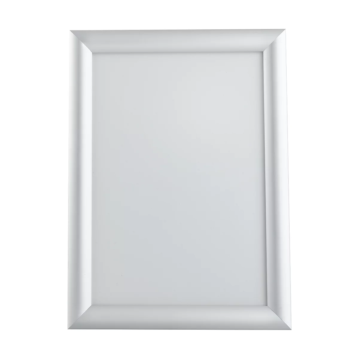 A white picture frame, rectangular, with rounded corners. The frame is wide and slightly raised.