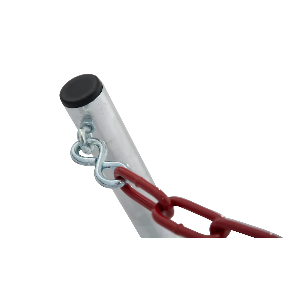 Aluminium trapladder, met groot platform, met veiligheidsbeugel en ketting, 14 treden