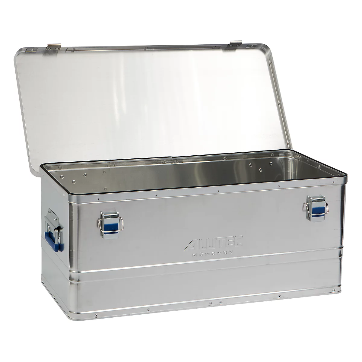 Aluminiumbox Alutec Basic, Materialstärke 0,8 mm, stapelbar, mit 1,5 mm Deckel, 80 l Volumen