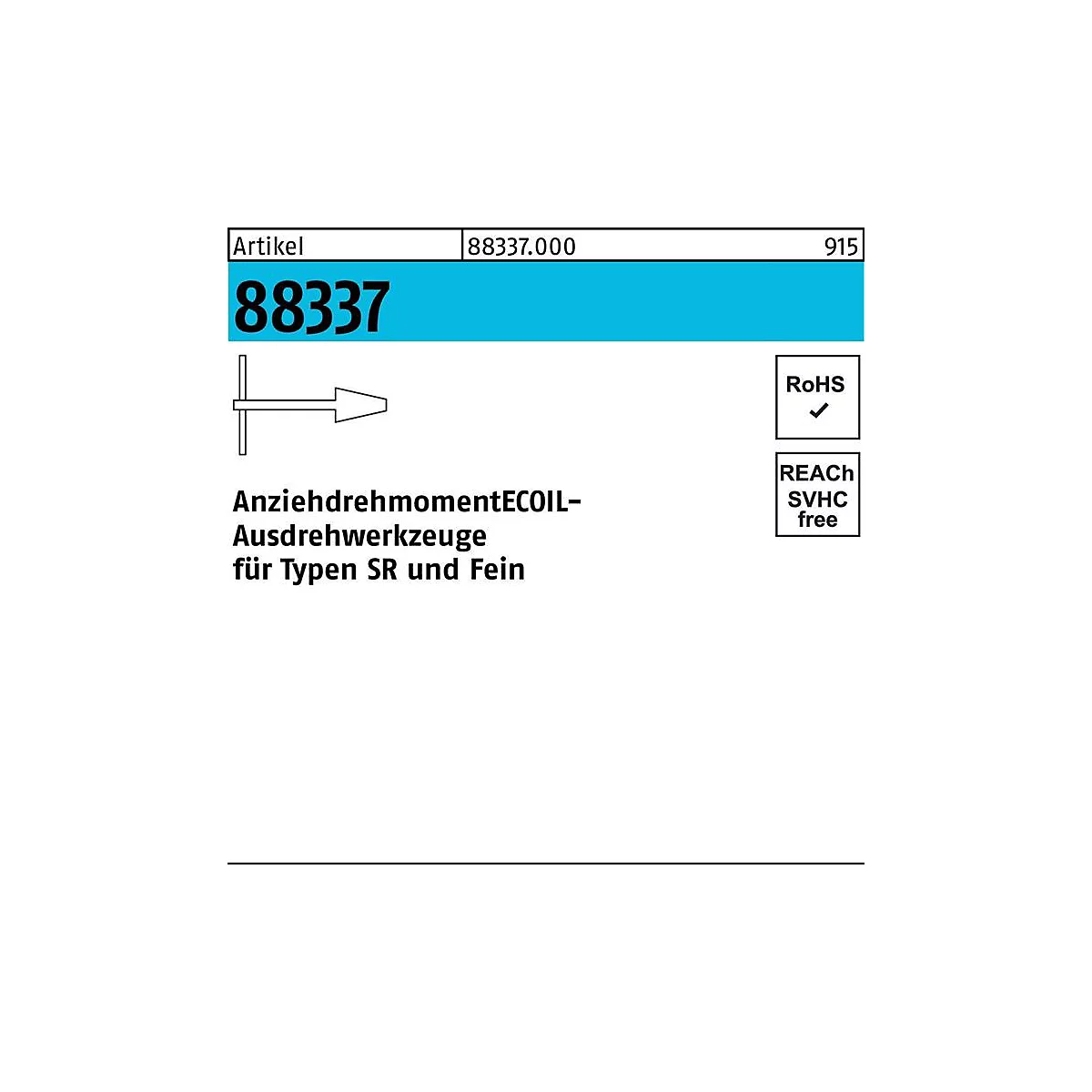 AMECOIL Ausdrehwerkzeug R 88337 N R.2, für M5-M12, Gewindereparatur, 1 Stück