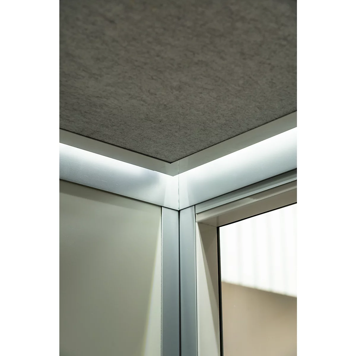 Amortiguador acústico de pared Kleusberg para CoWoCube®, para optimizar la acústica de la sala, fieltro en la parte frontal, protección contra incendios B1 según DIN 4102, ancho 500 x alto 1000 mm, blanco