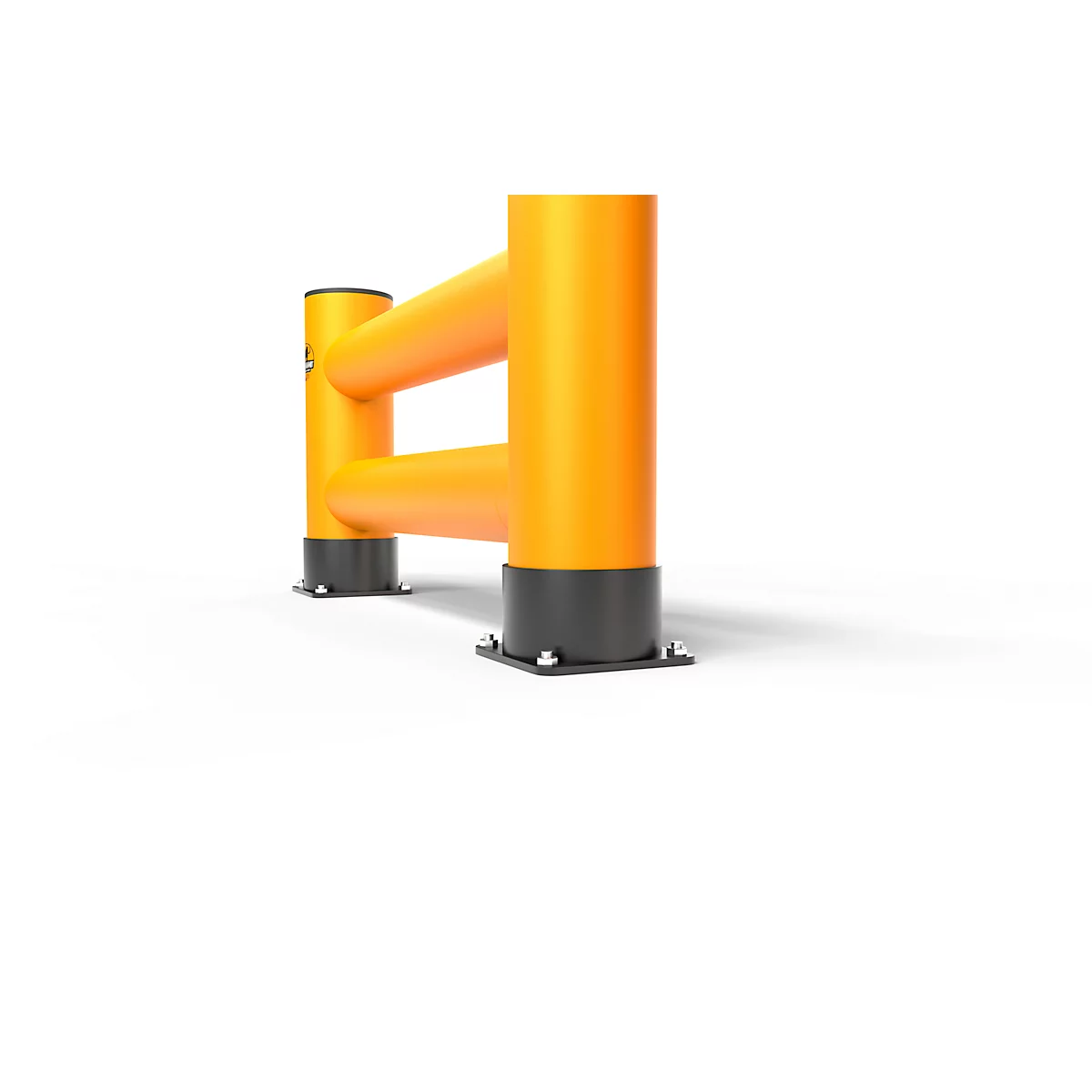 Ampere Doppel-Rammschutzplanke Rack-Mammut®, Kunststoff, L 1200 x H 600 mm, verkehrsgelb