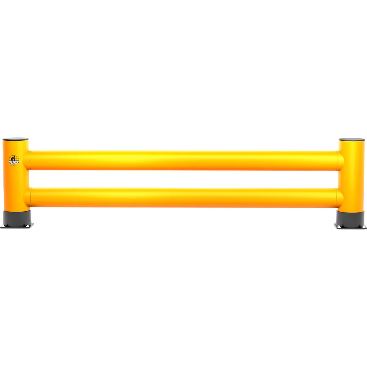 Ampere Doppel-Rammschutzplanke Rack-Mammut®, Kunststoff, L 2500 x H 600 mm, verkehrsgelb