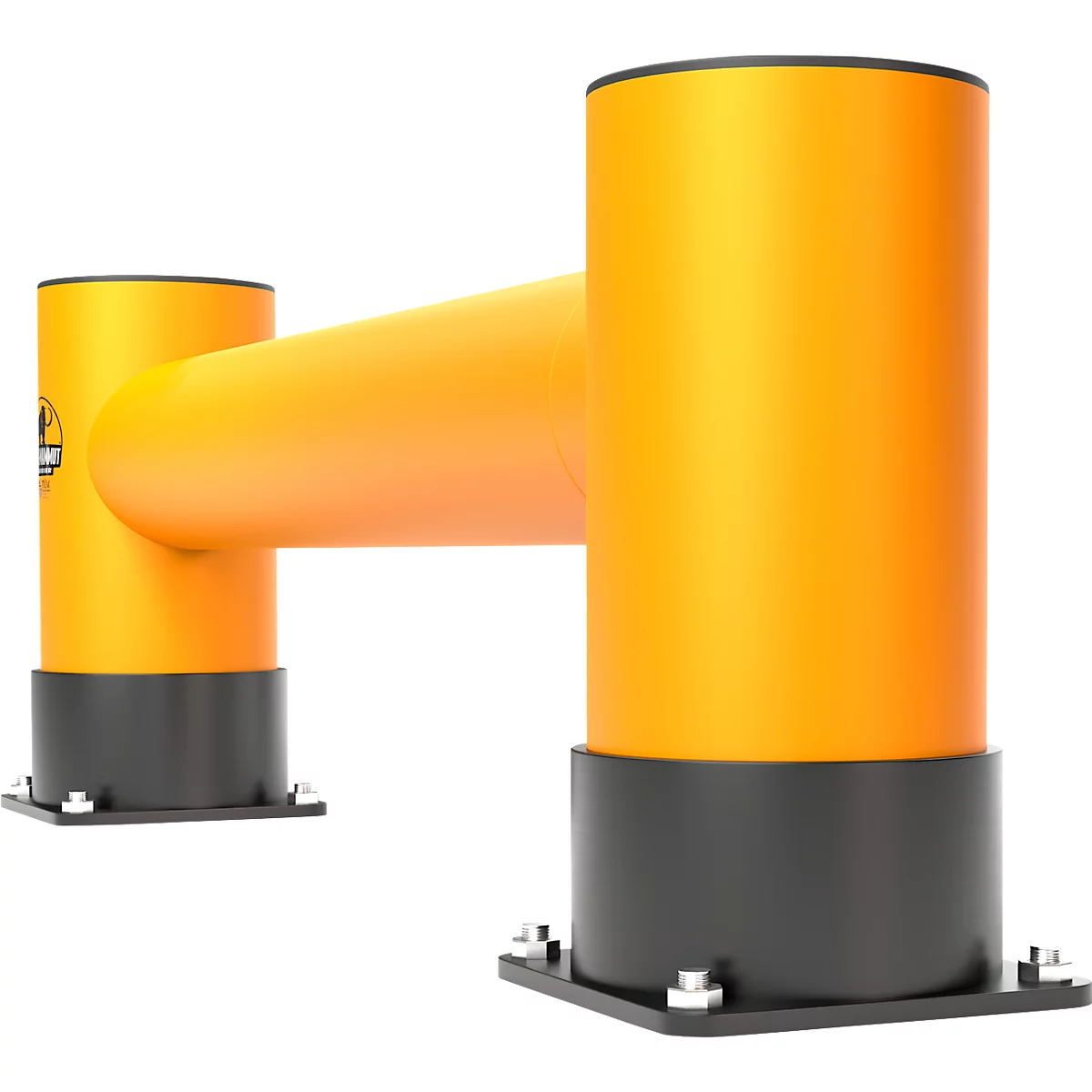 Ampere Einzel-Rammschutzplanke Rack-Mammut®, Kunststoff, L 1200 x H 400 mm, verkehrsgelb