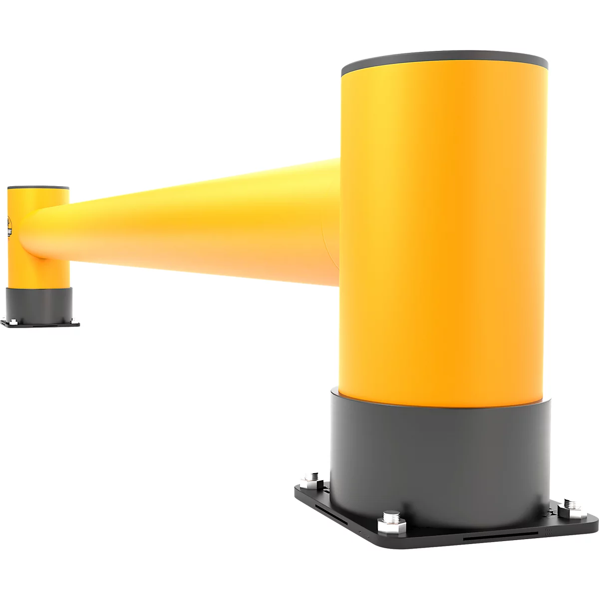Ampere Einzel-Rammschutzplanke Rack-Mammut®, Kunststoff, L 2500 x H 400 mm, verkehrsgelb