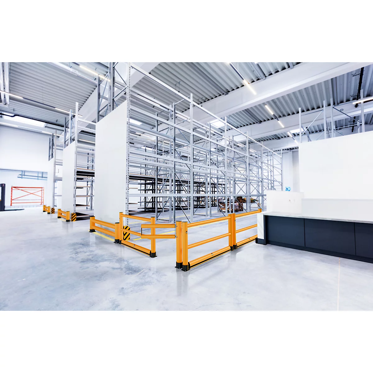 Ampere Handlauf Rack-Mammut® Flex, Kunststoff, L 6000 x H 1100 mm, verkehrsgelb