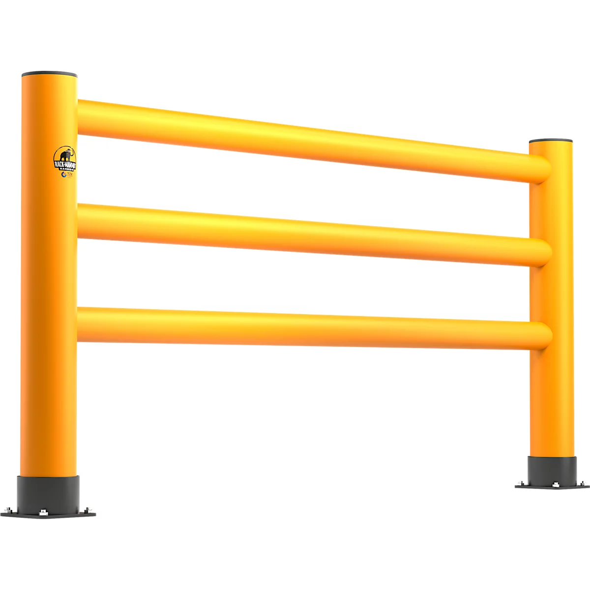 Ampere Handlauf Rack-Mammut®, Kunststoff, L 8000 x H 1100 mm, verkehrsgelb