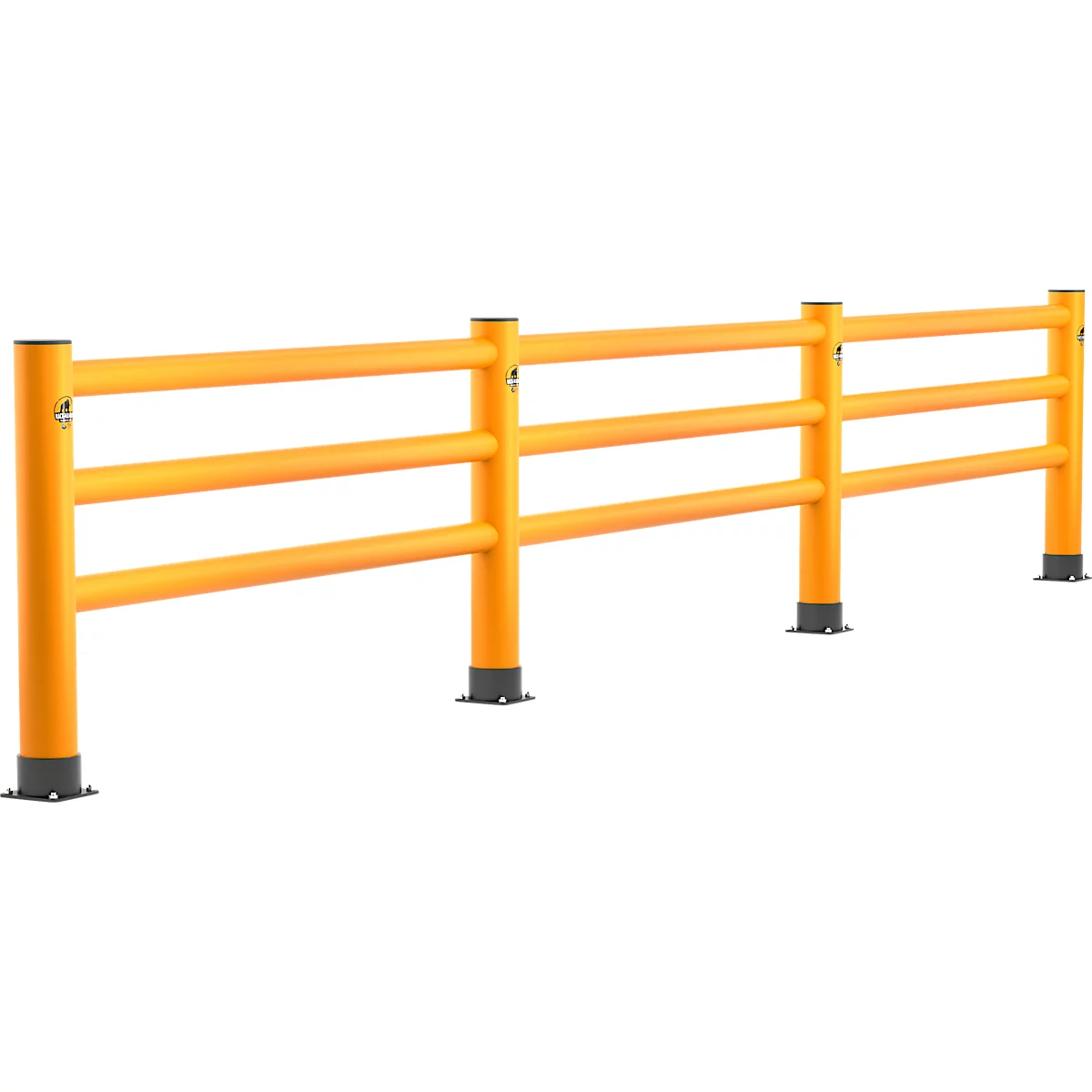 Ampere Handlauf Rack-Mammut®, Kunststoff, L 8000 x H 1100 mm, verkehrsgelb