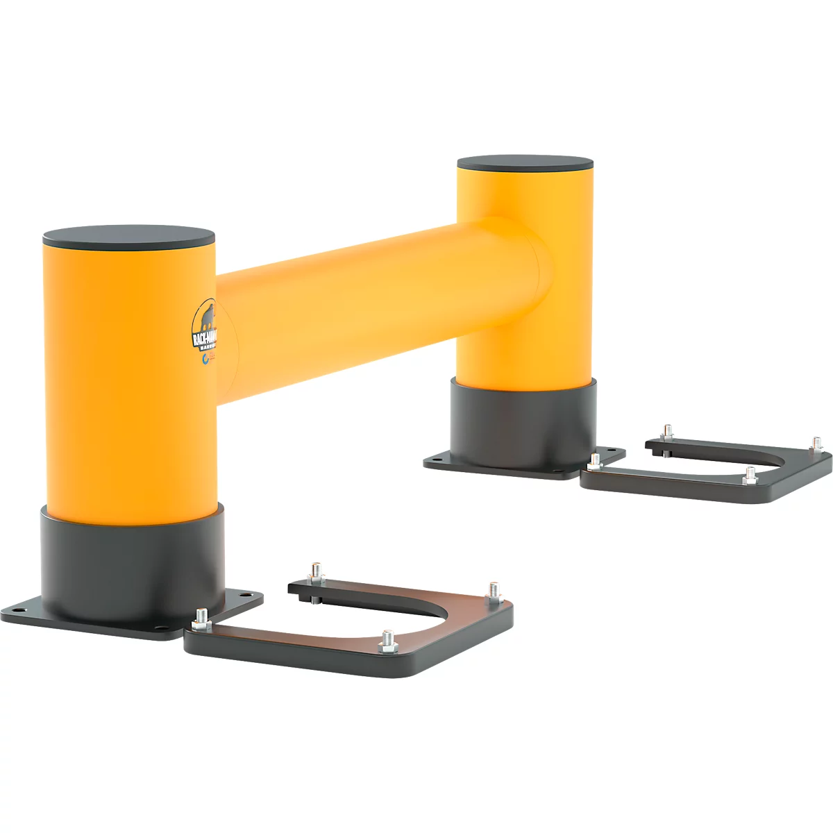 Ampere mobile Montageplatte für Handläufe/Poller Rack-Mammut®, Stahl, B 240/160 x T 220 x H 25 mm, schwarz