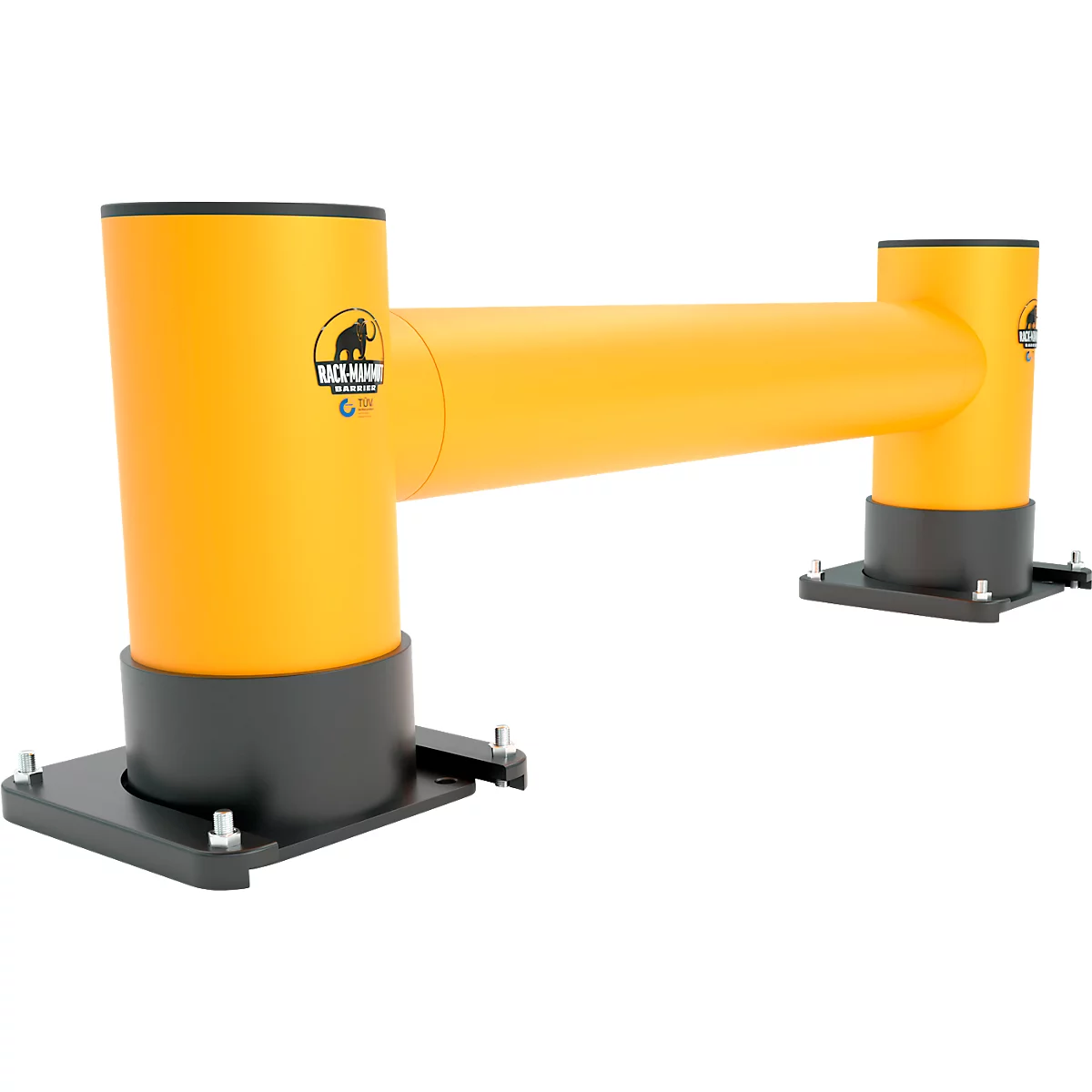 Ampere mobile Montageplatte für Handläufe/Poller Rack-Mammut®, Stahl, B 240/160 x T 220 x H 25 mm, schwarz