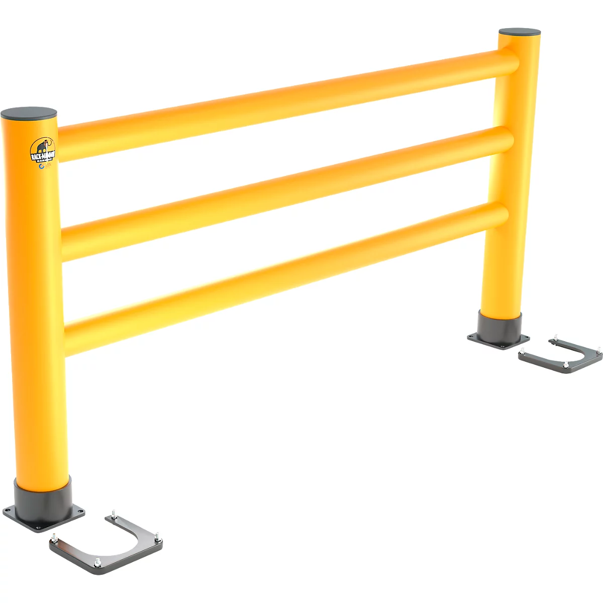 Ampere mobile Montageplatte für Handläufe/Poller Rack-Mammut®, Stahl, B 240/160 x T 220 x H 25 mm, schwarz