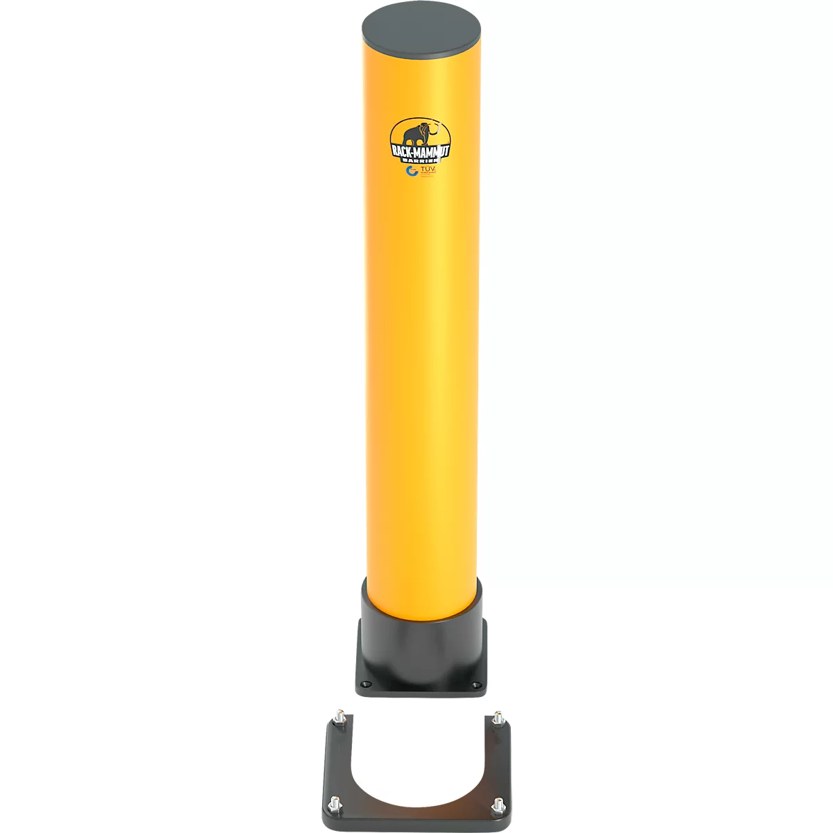 Ampere mobile Montageplatte für Handläufe/Poller Rack-Mammut®, Stahl, B 240/160 x T 220 x H 25 mm, schwarz