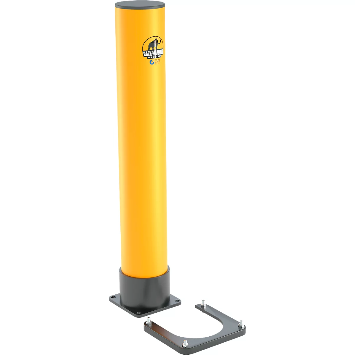 Ampere mobile Montageplatte für Handläufe/Poller Rack-Mammut®, Stahl, B 240/160 x T 220 x H 25 mm, schwarz