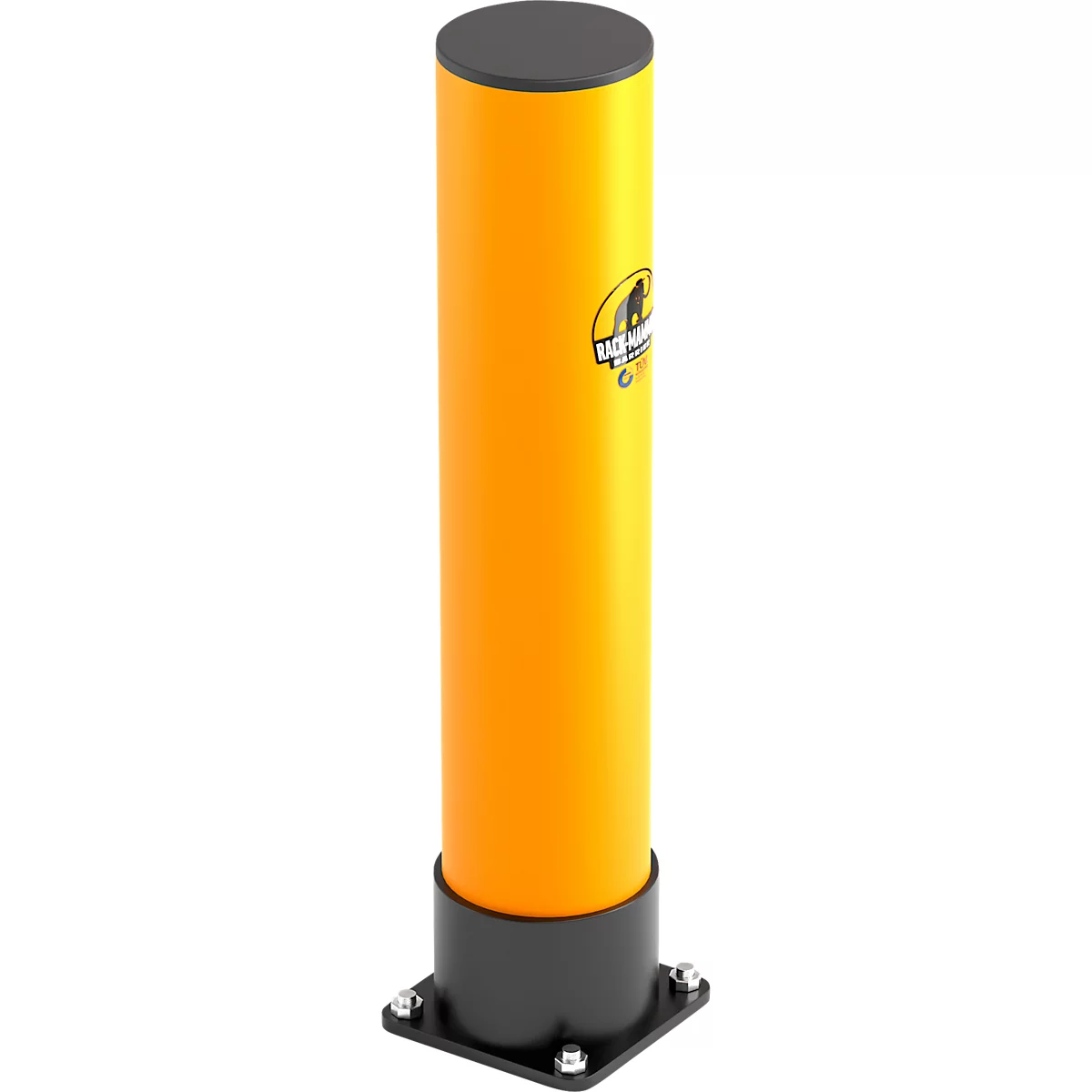 Ampere Rammschutz-Poller Rack-Mammut®, Kunststoff, Ø 144 x H 600 mm, verkehrsgelb