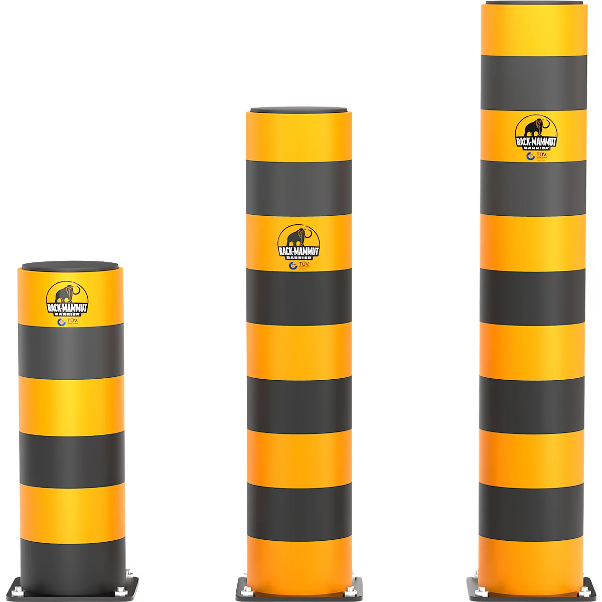 Ampere Rammschutz-Poller Rack-Mammut® Strong, Kunststoff, Ø 200 x H 1100 mm, verkehrsgelb