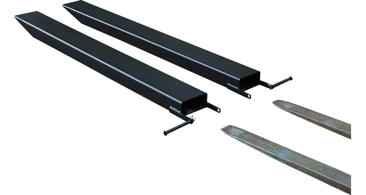 Ampliación de horquilla para carretillas industriales, modelo abierto, L 1800 x An 100 x 50 mm, negro