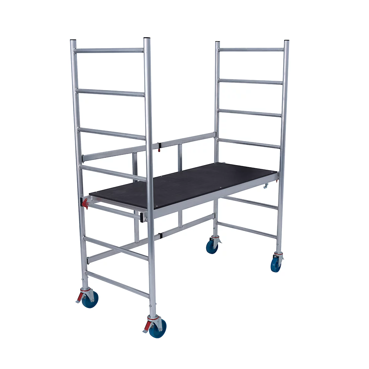 Andamio plegable Krause RollTec®, altura de trabajo hasta 2,9 m, cargable hasta 200 kg/m2, con cubierta, móvil, aluminio