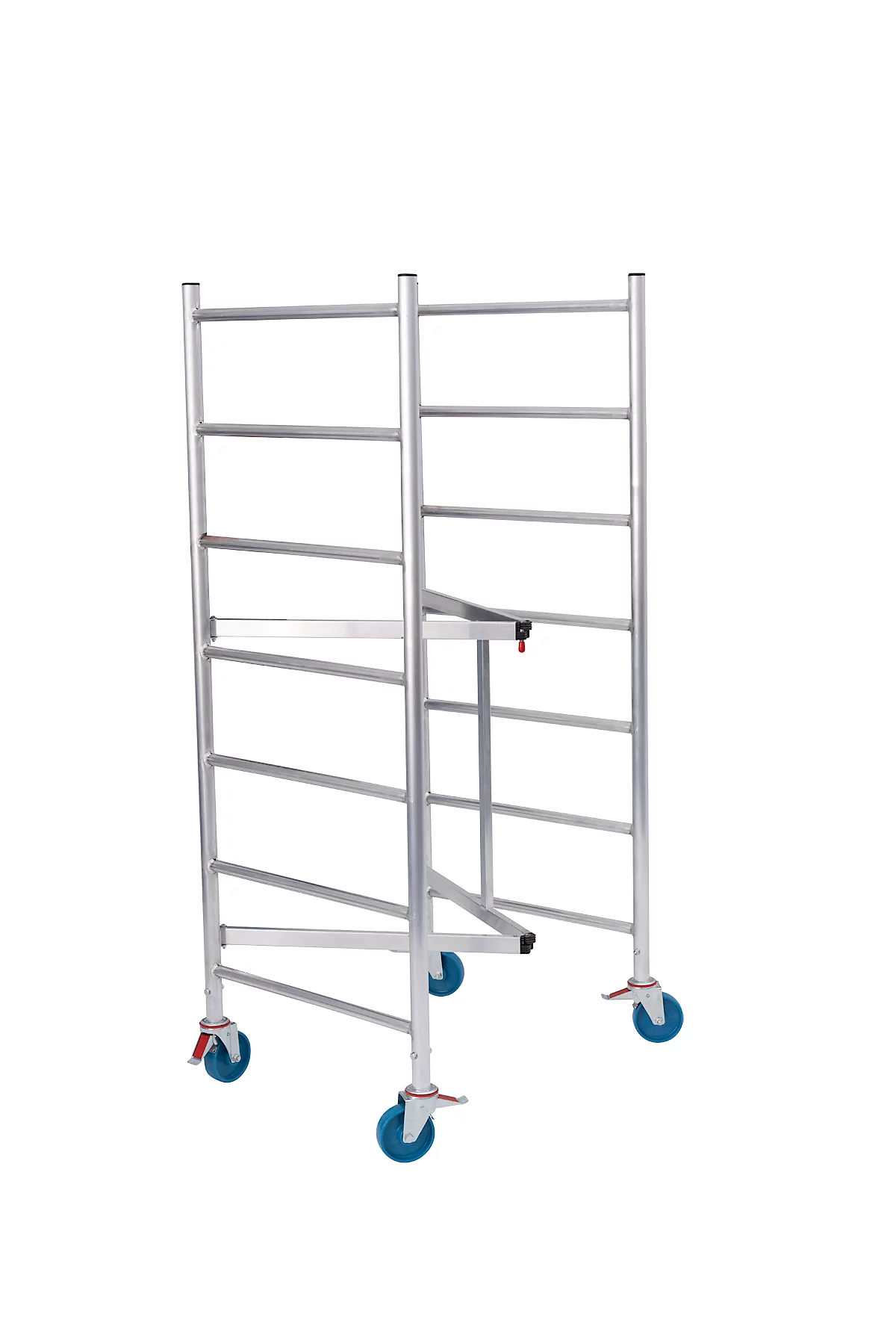Andamio plegable Krause RollTec®, altura de trabajo hasta 2,9 m, cargable hasta 200 kg/m2, con cubierta, móvil, aluminio