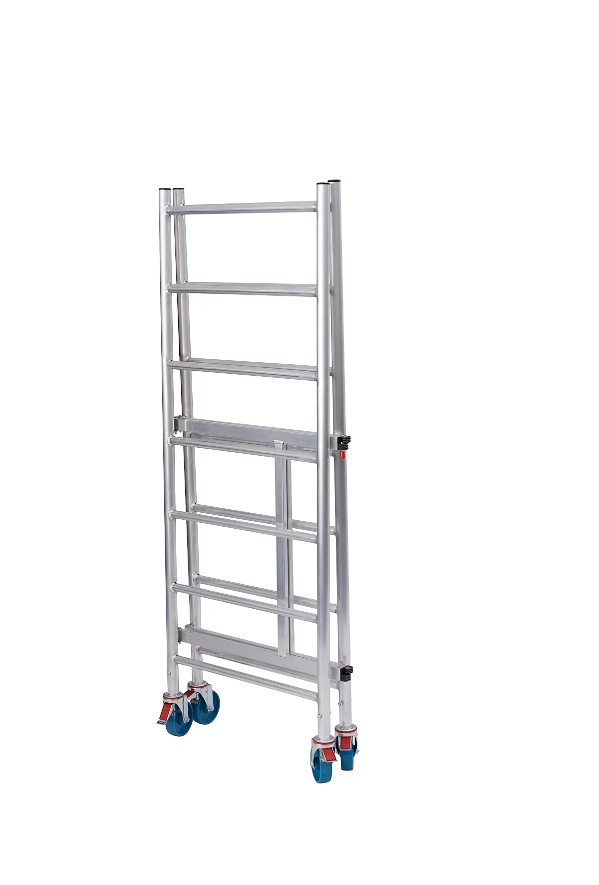 Andamio plegable Krause RollTec®, altura de trabajo hasta 2,9 m, cargable hasta 200 kg/m2, con cubierta, móvil, aluminio