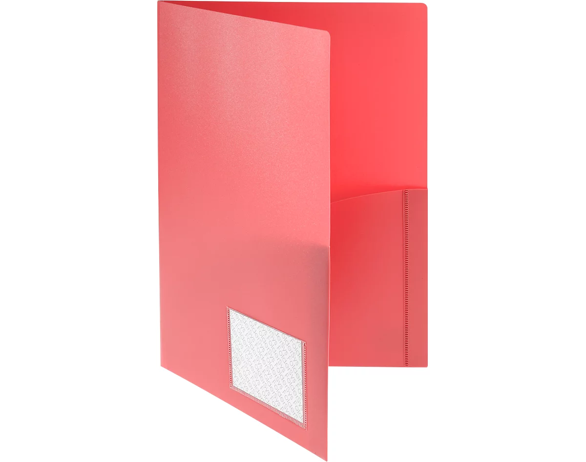 Angebotsmappe FolderSys, A4, 4 Taschen, Visitenkartentasche, Polypropylen, rot, 10 Stück