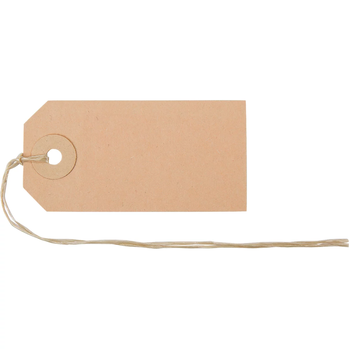 Anhängeetiketten Biella, mit Bindfaden, L 75 x B 35 mm, braun, 50 Stück