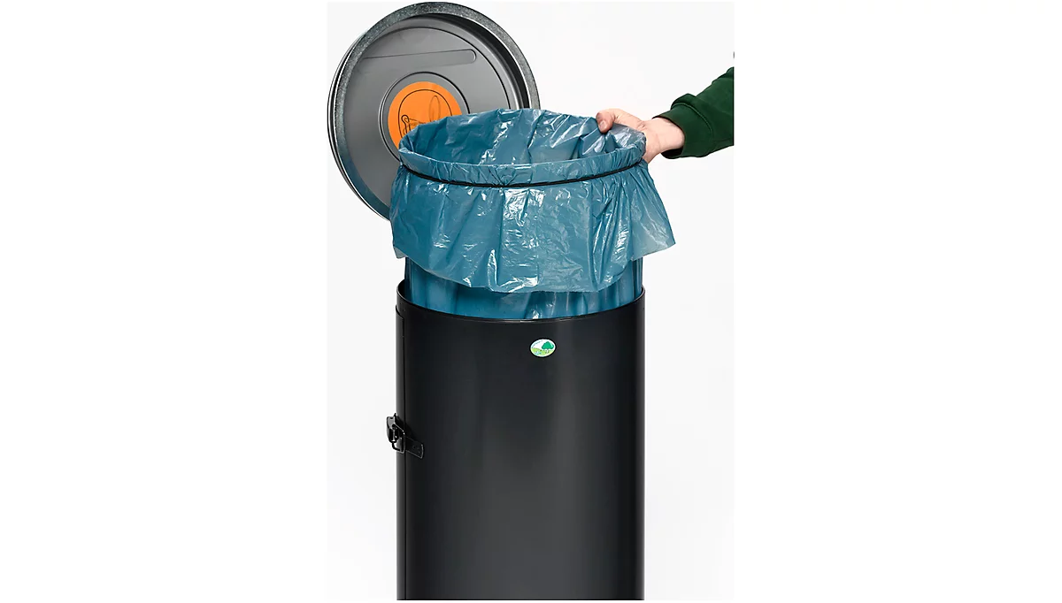 Anillo de retención VAR, para bolsas de basura de 120 l y colector de residuos con boca de ø 350 mm, con cuerda de goma, acero