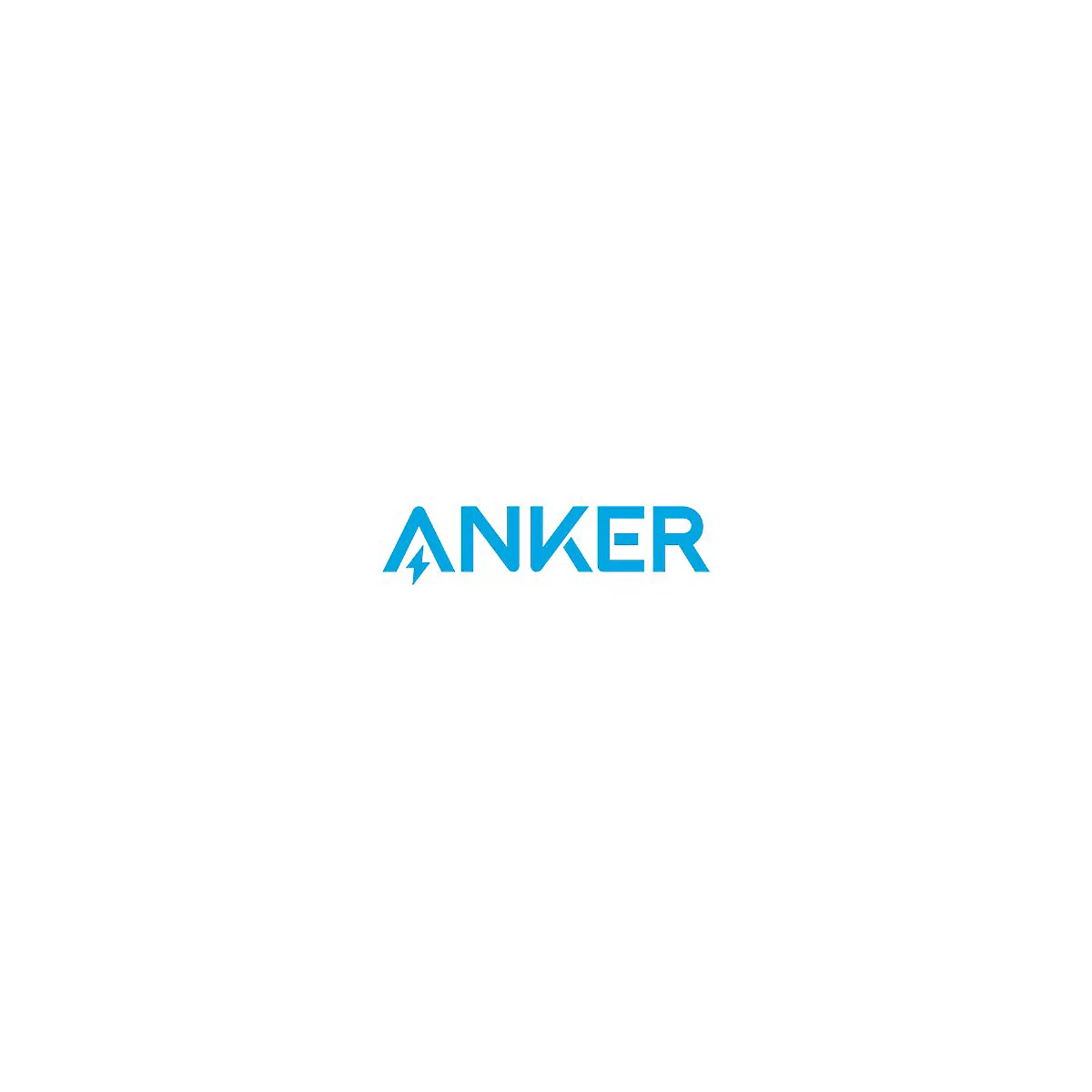 Blaues Anker Logo auf weißem Hintergrund mit einem integrierten Blitzsymbol im Buchstaben A.