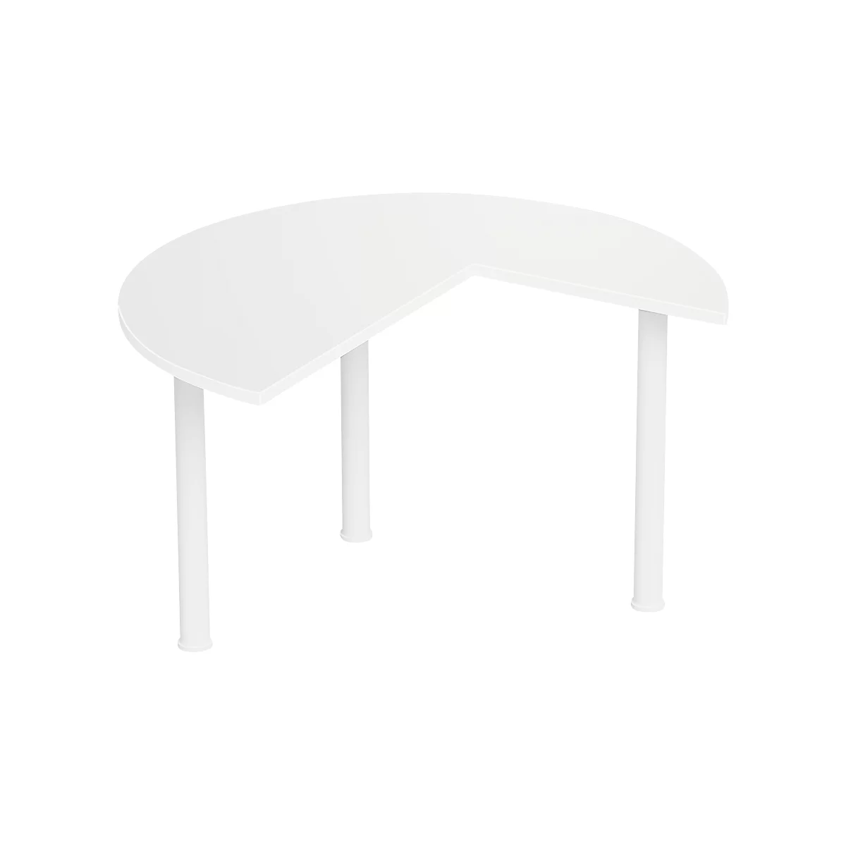 Ansatztisch, Ø 1400 mm, weiß/weiß