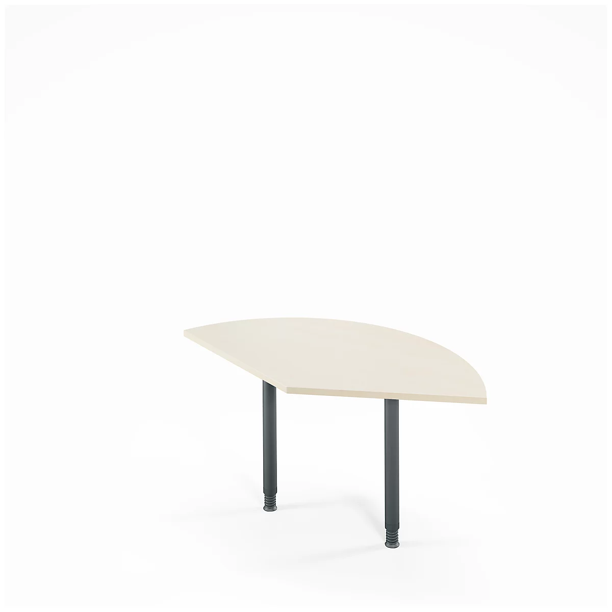 Ansatztisch Ergo-T 2.0, 135° Winkel, Quadratrohrfuß, B 800 x T 800 x H 718-898 mm, Ahorn/anthrazit