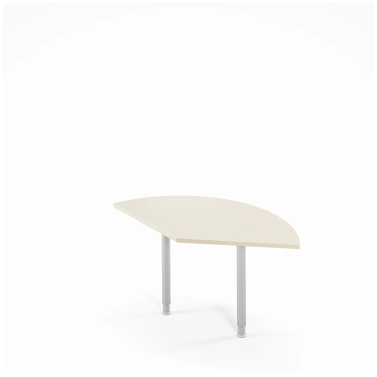 Ansatztisch Ergo-T 2.0, 135° Winkel, Quadratrohrfuß, B 800 x T 800 x H 718-898 mm, Ahorn/weißalu