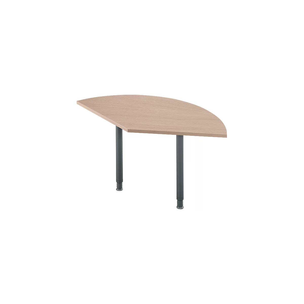 Ansatztisch Ergo-T 2.0, 135° Winkel, Quadratrohrfuß, B 800 x T 800 x H 718-898 mm, Eiche-Dekor/anthrazit