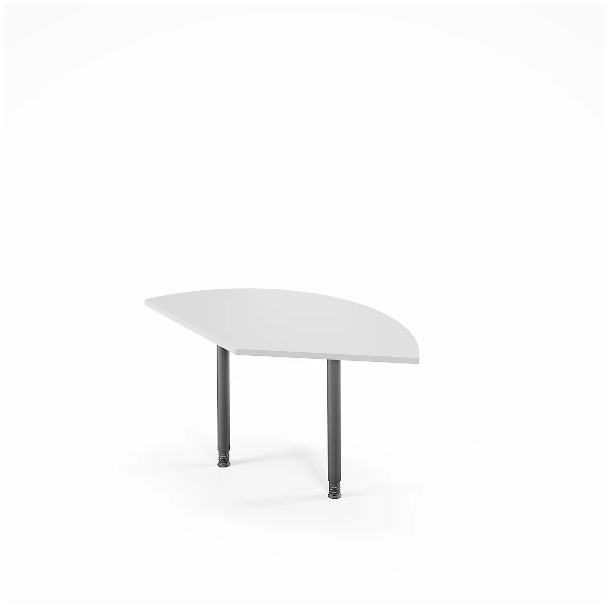 Ansatztisch Ergo-T 2.0, 135° Winkel, Quadratrohrfuß, B 800 x T 800 x H 718-898 mm, weiß/anthrazit