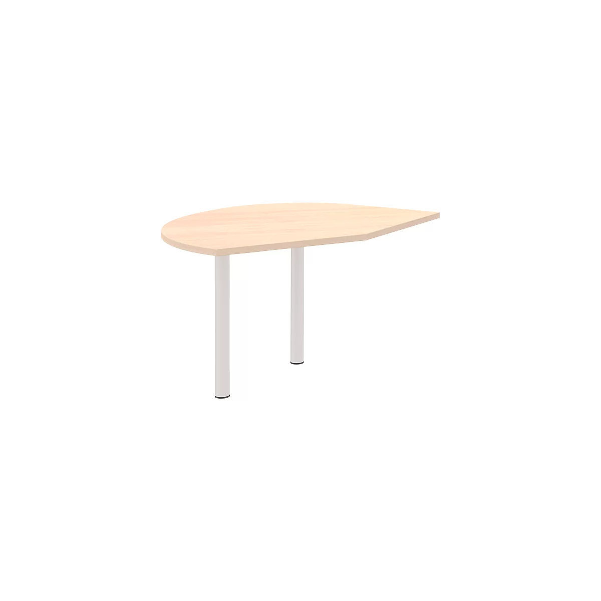 Ansatztisch links BARI, 2 Stützfuße, Form B, Bogen, B 1050 x T 1260 x H 680-820 mm, Ahorn-Dekor