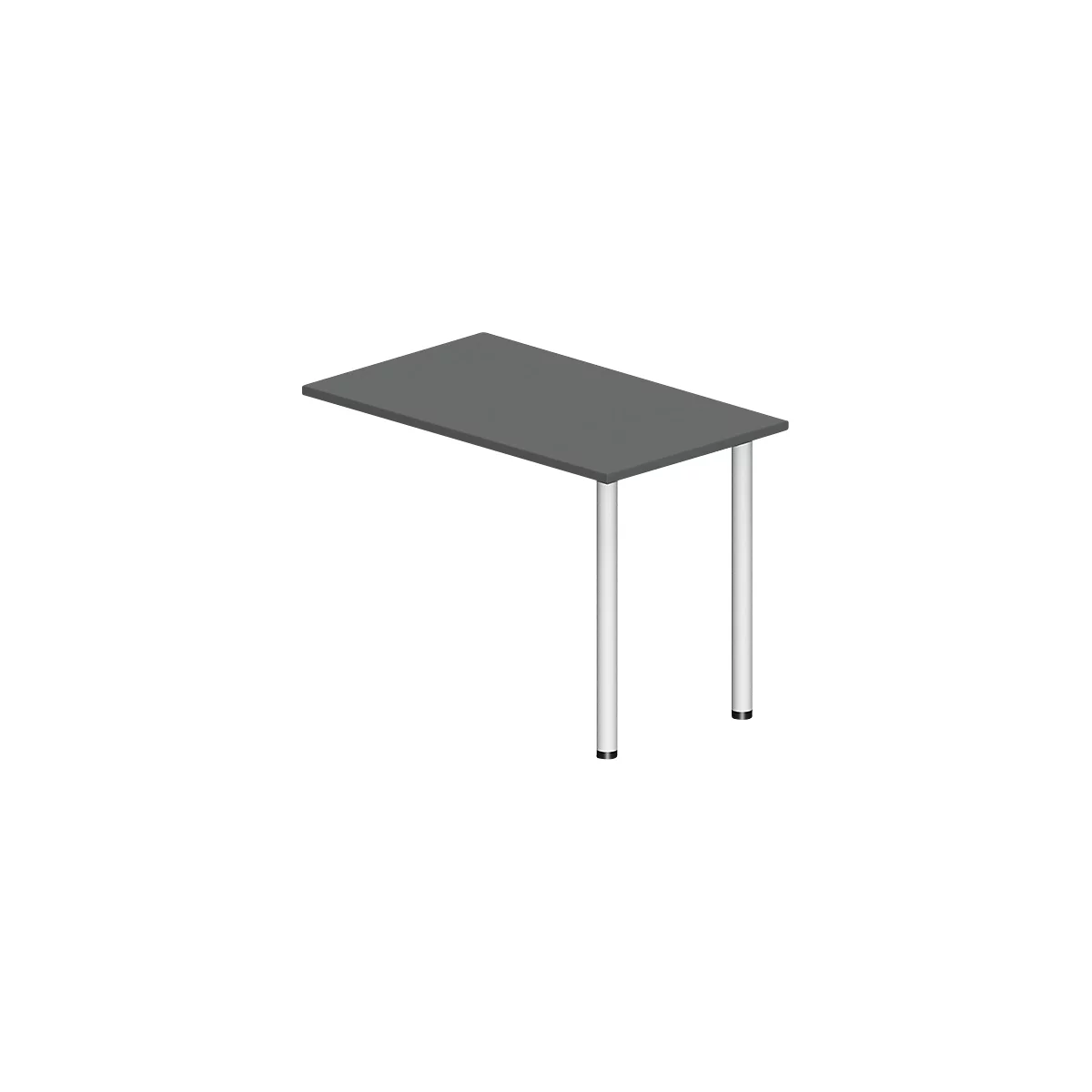 Ansatztisch NEVADA, Rechteck, B 1000 x T 600 x H 740 mm, Rundrohr, dunkelgrau/weiß