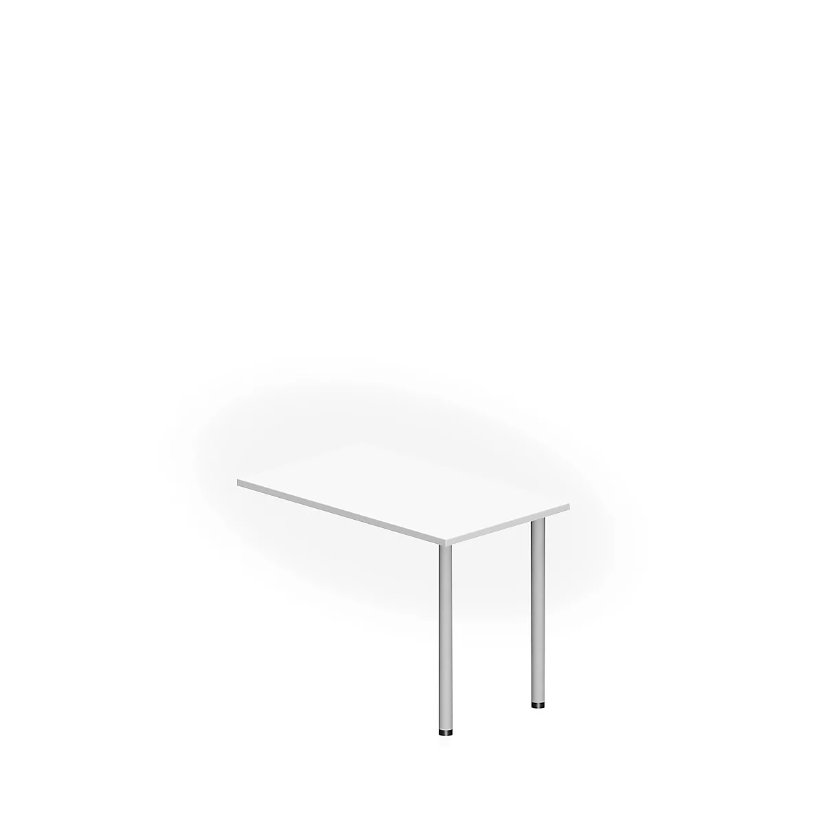 Ansatztisch NEVADA, Rechteck, B 1000 x T 600 x H 740 mm, Rundrohr, weiß/alusilber