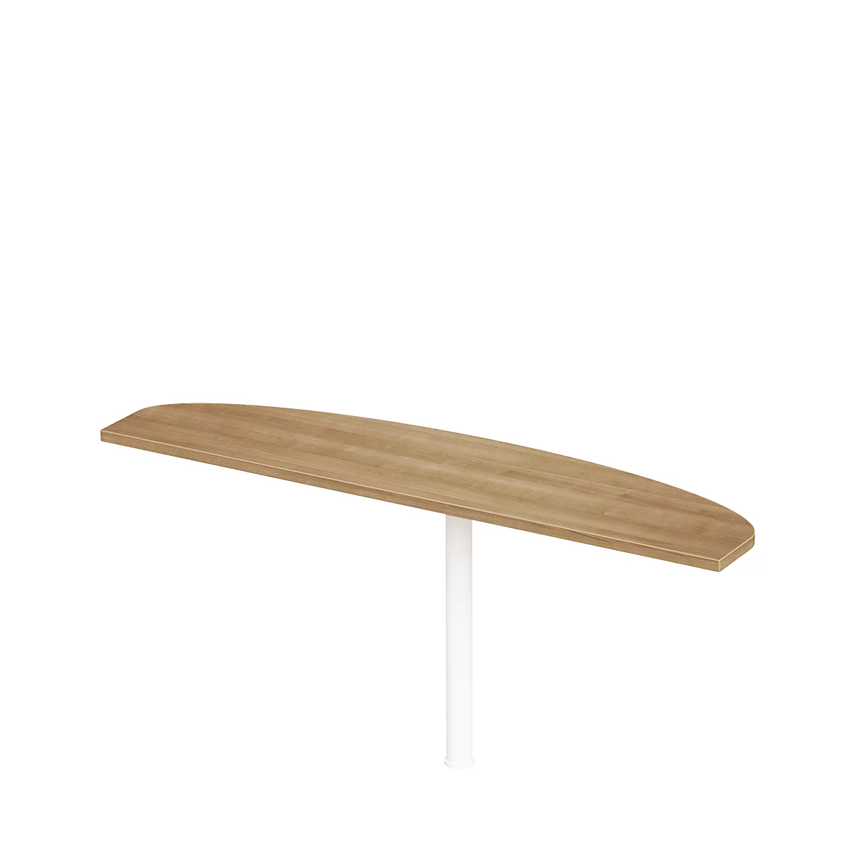 Ansatztisch PLANOVA BASIC, Ellipsenform, B 1800 x T 400 mm, Kirsche Romana-Dekor/weiß