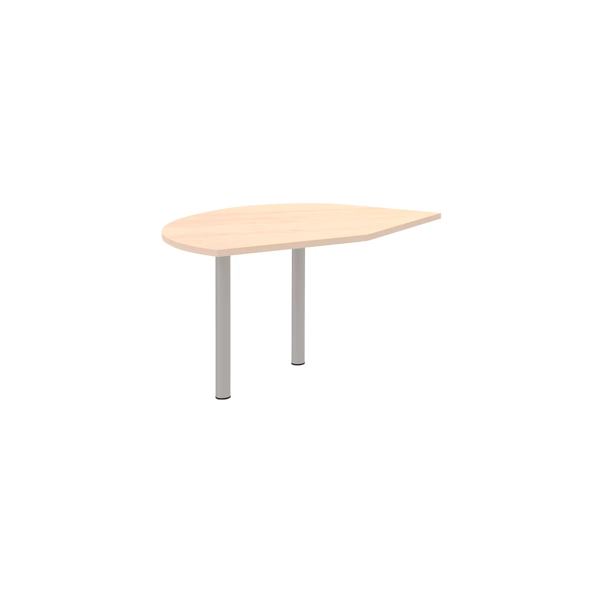 Ansatztisch rechts BARI, 2 Stützfuße, Form A, Bogen, B 1050 x T 1260 x H 680-820 mm, Ahorn-Dekor
