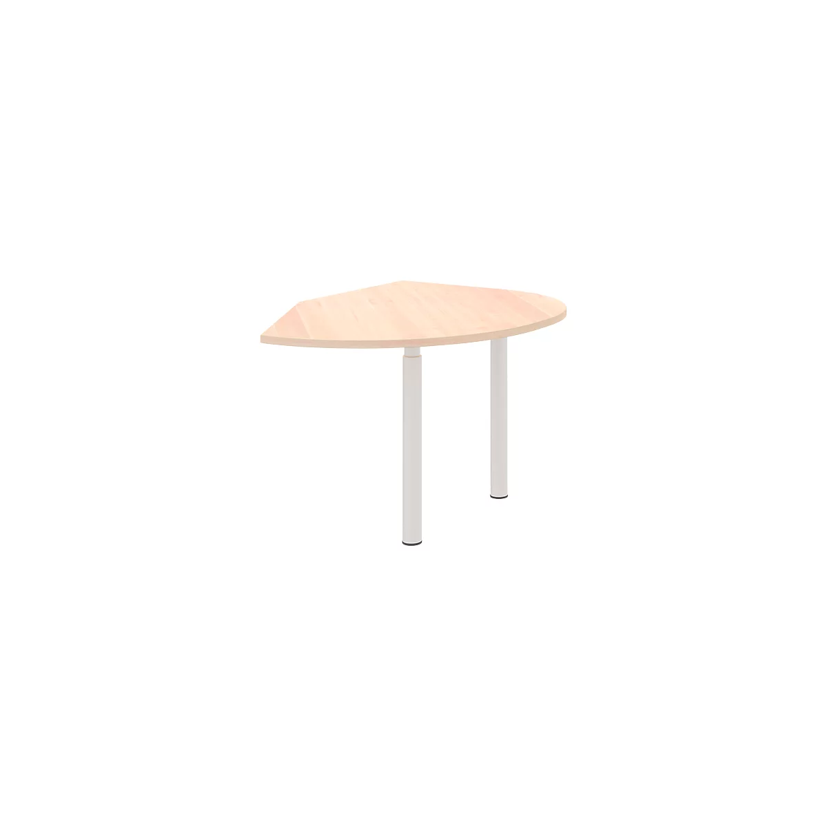 Ansatztisch rechts BARI, 2 Stützfuße, Form B, Bogen, B 1050 x T 1260 x H 680-820 mm, Ahorn-Dekor