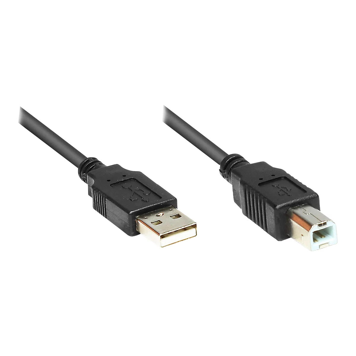 Anschlusskabel USB 2.0 Stecker A/B, 1,8 m, schwarz