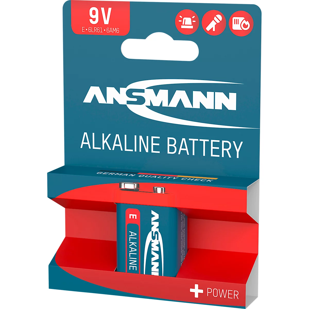 Ansmann Alkaline Block E batterijen, 9 volt, extra lange levensduur, 1 stuk