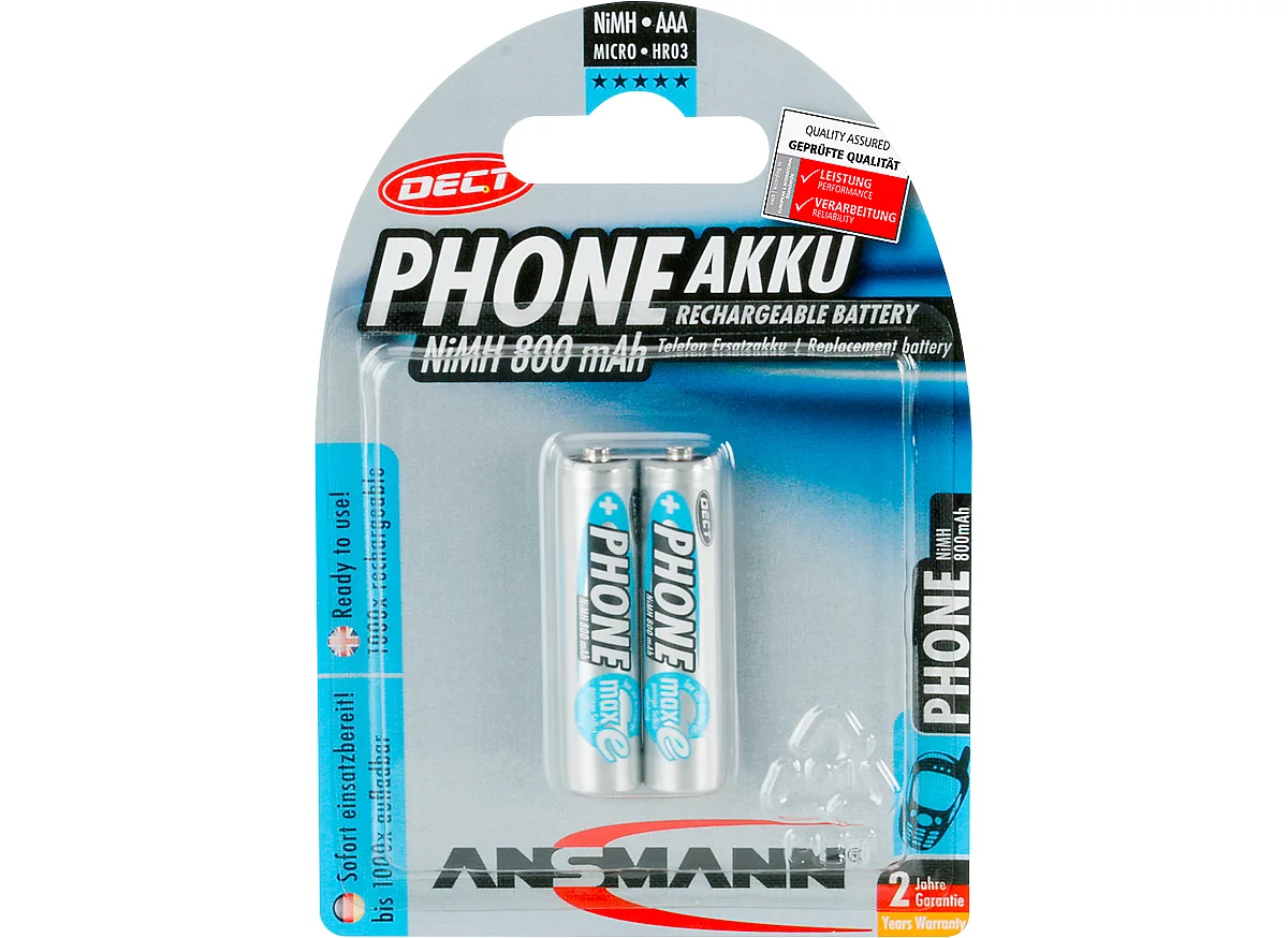 Ansmann DECT Phone Akku, Micro AAA, 2 Stück