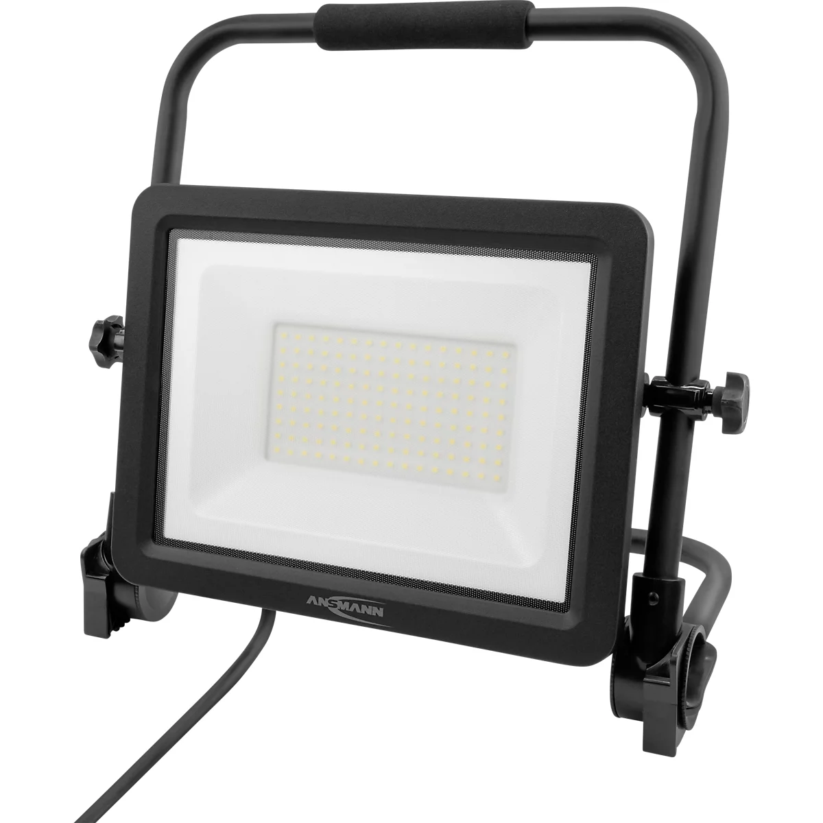 ANSMANN FL100W-AC Projecteur de travail à LED, 12 000 lumens, 100 W SMD LEDs, IP65, antichoc, réglable, avec poignée, noir