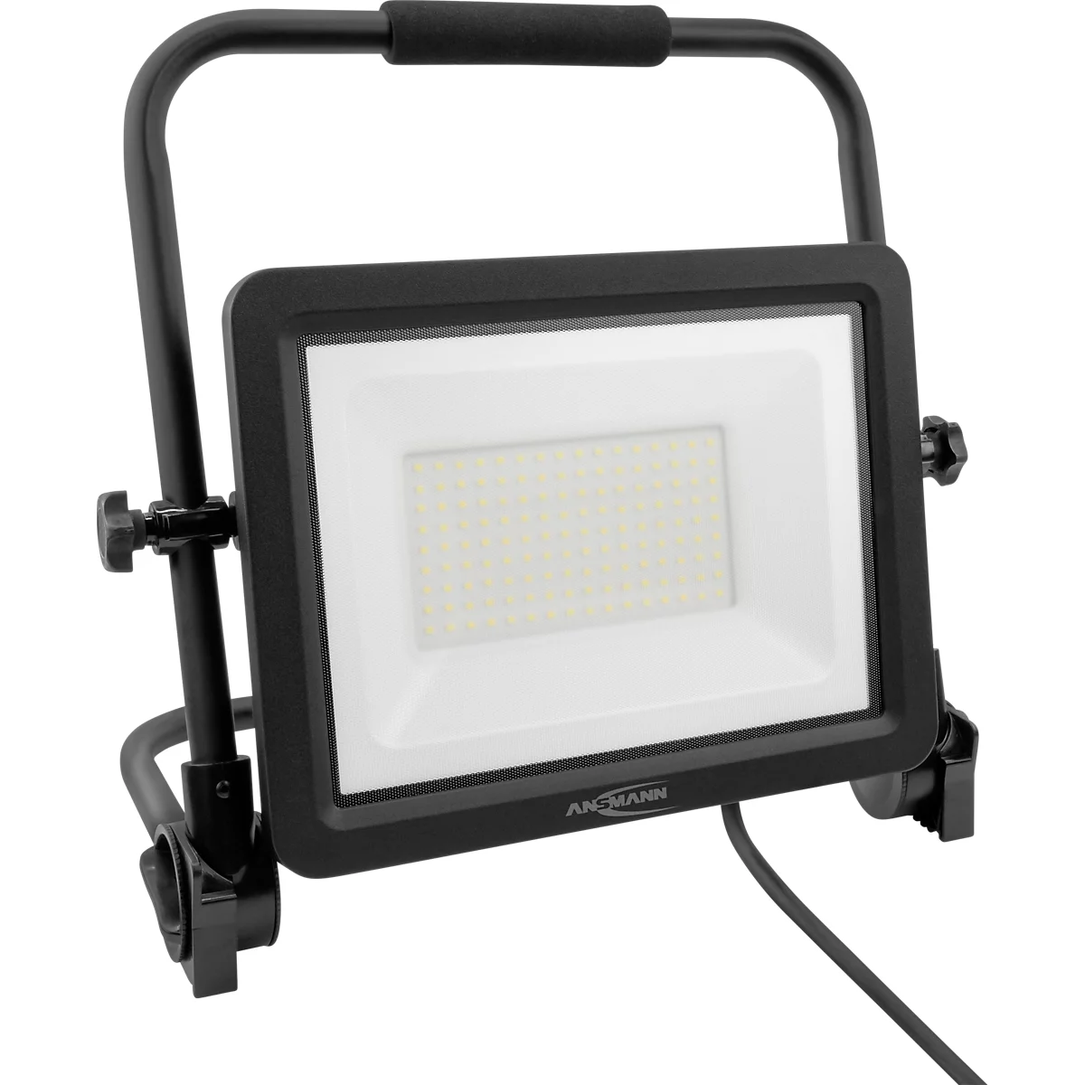 ANSMANN FL100W-AC Projecteur de travail à LED, 12 000 lumens, 100 W SMD LEDs, IP65, antichoc, réglable, avec poignée, noir