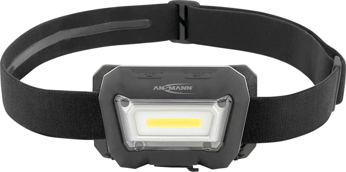 Ansmann HD280RS LED-hoofdlamp, 280 lumen, 21 m reikwijdte, 110 g, IP65, gebarenbediening, flexibele hoofdband, L 78,4 × B 47,4 × H 45,9 mm, zwart