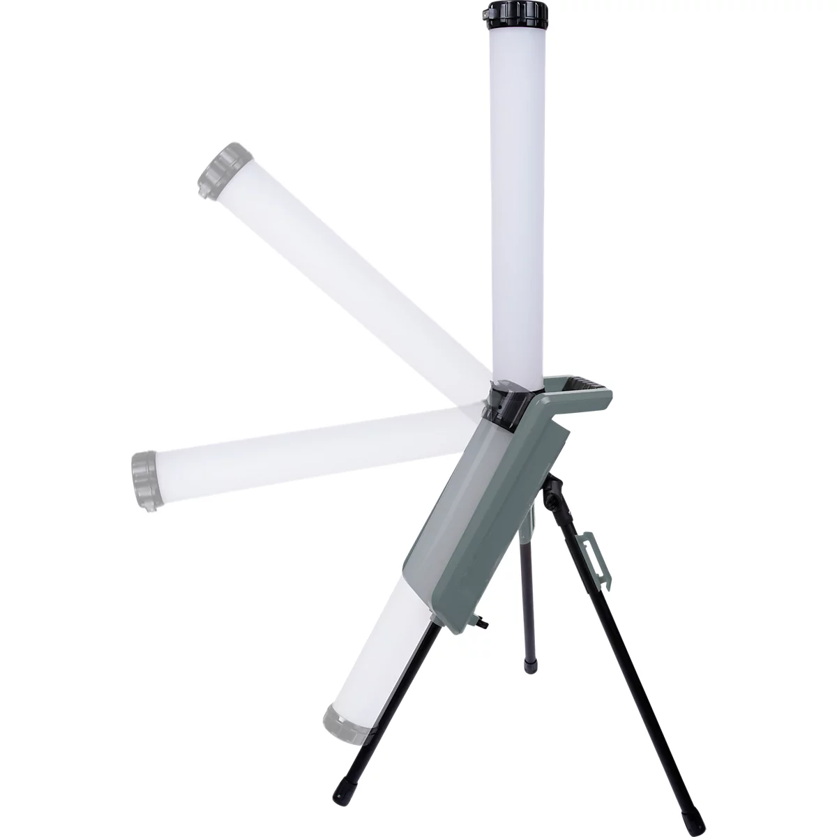 ANSMANN LED-Tower WL7000AC Flex, 7000 Lumen, 360° Abstrahlwinkel, 6500K, IP54, IK07, Integriertes Stativ & Steckdose, schwarz