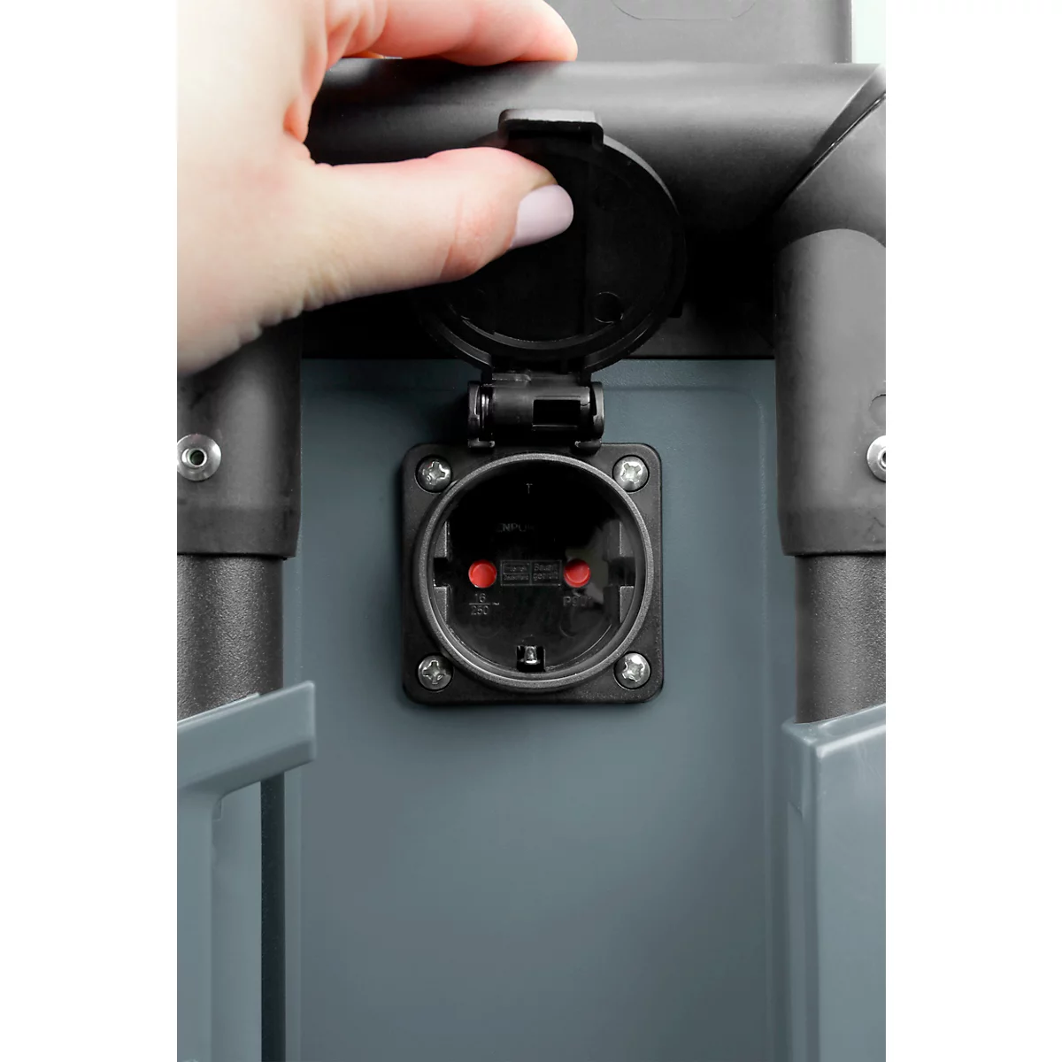 ANSMANN LED-Tower WL7000AC Flex, 7000 Lumen, 360° Abstrahlwinkel, 6500K, IP54, IK07, Integriertes Stativ & Steckdose, schwarz
