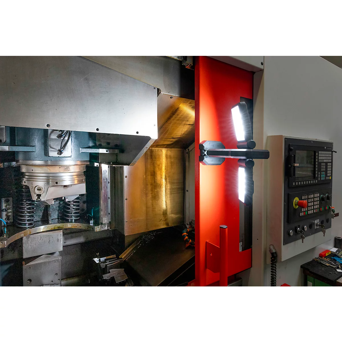 ANSMANN WL11500R Doppel-LED Baustrahler, 11.500 Lumen, 2× 36W-SMD LEDs, Akku- und Netzbetrieb, Verstellbar, Stativ und Magnetfuß, schwarz