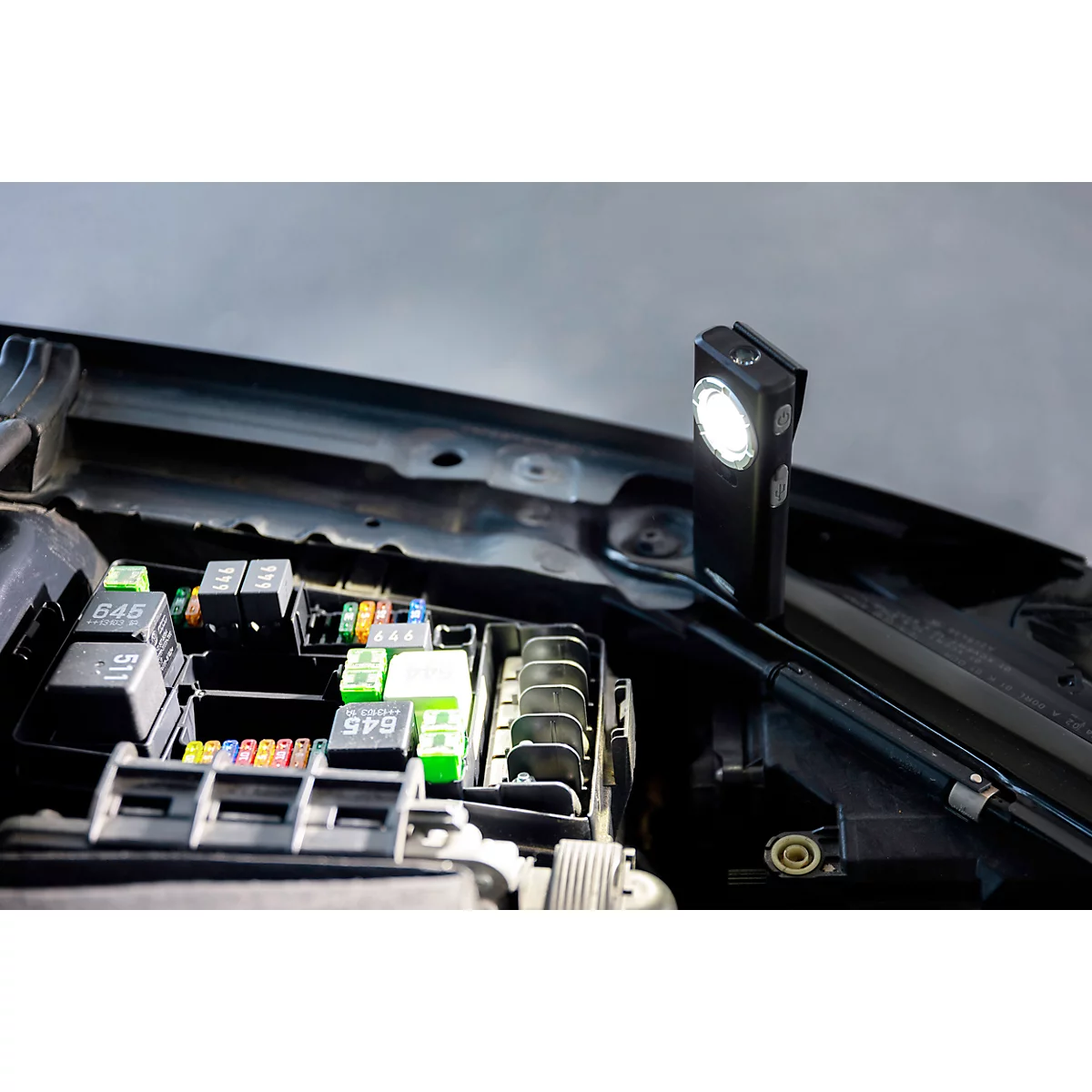 ANSMANN WL1200R-DS Lampe de travail, 1 200 lumens, batterie, IPX6/IK07, trois niveaux de luminosité, avec aimant de maintien et clip ceinture, noir