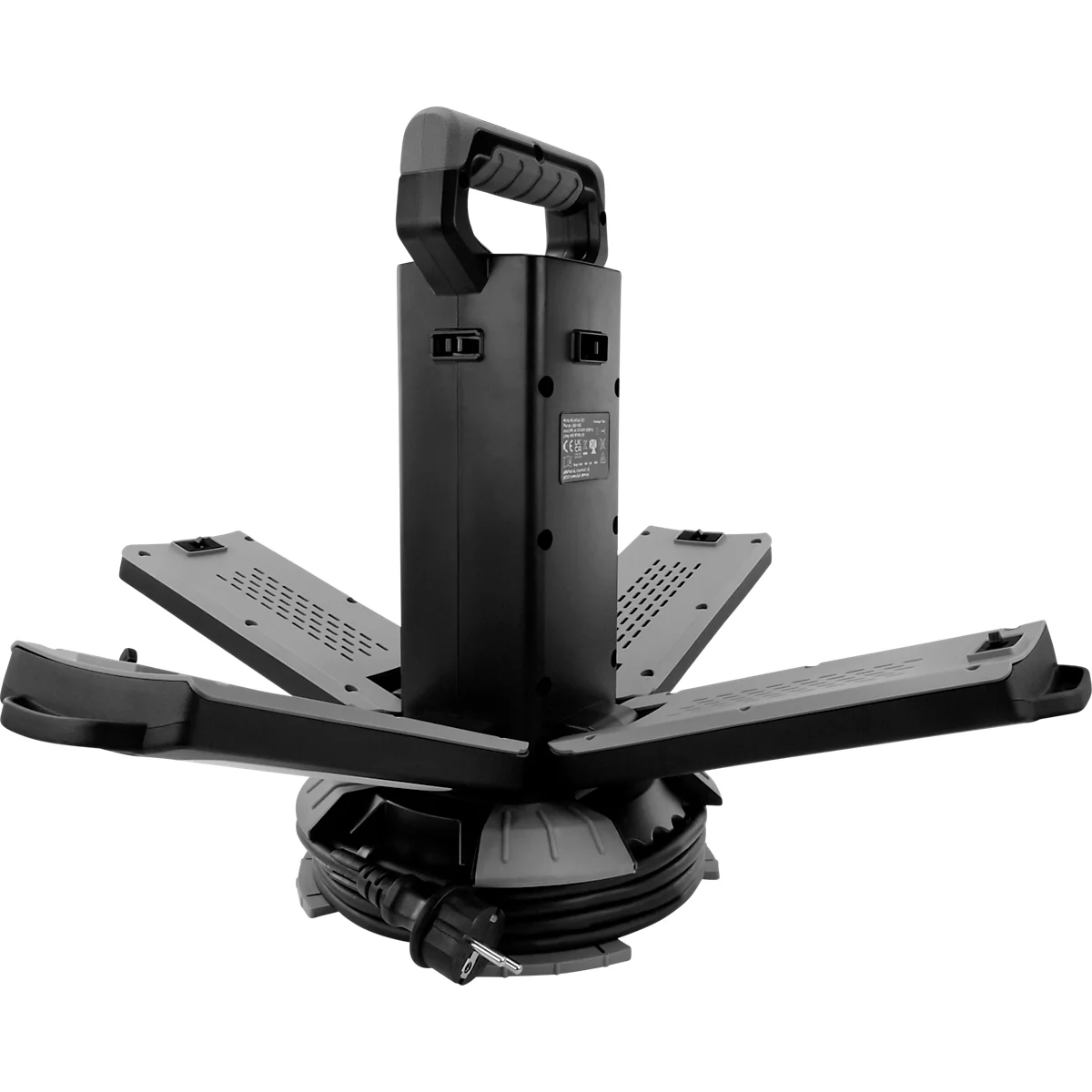 ANSMANN WL14000AC Vierfach-LED Strahler, 14.000 Lumen, 4× 30 W-SMD LEDs, Netzbetrieb, Verstellbar, Stativ und Magnetfuß, schwarz