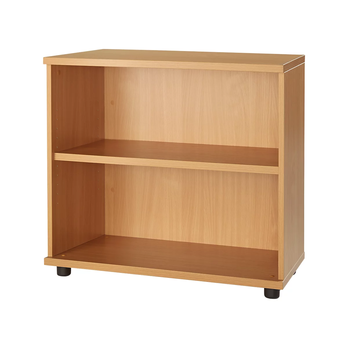 Anstellregal, aus Holz, 2 Fachböden, B 800 mm x T 421 x H 750 mm, Buche